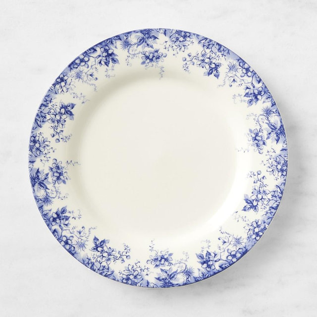 English Floral Dinner Plates, Set of 8