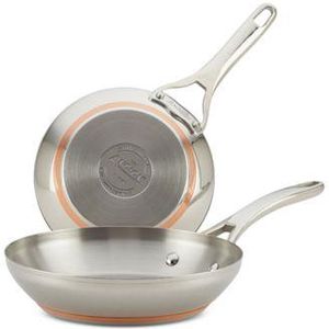 Anolon Nouvelle Copper Stainless Steel 8" & 9.5" French Skillets