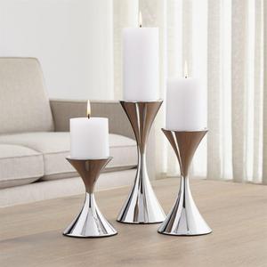 Arden Tall Stainless Steel Pillar Candle Holders