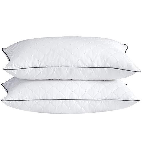 puredown® Down Feather Bed Pillow Quilted Double Diamond Down Pillow Standard/Queen Set of 2