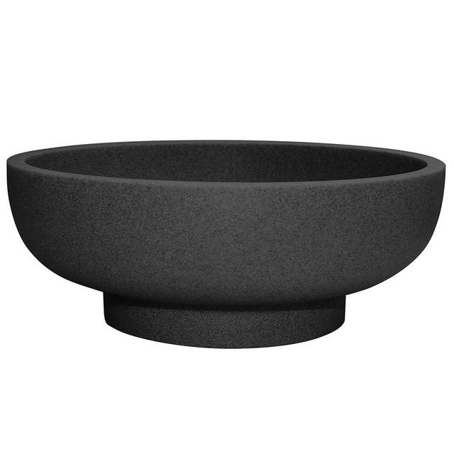 LIN CHUAN Large Decorative Bowl, Fruit Bowl for Kitchen Counter, Modern Resin Bowl for Home Decor, Key Holder for Entry Table, Artificial Stone Black