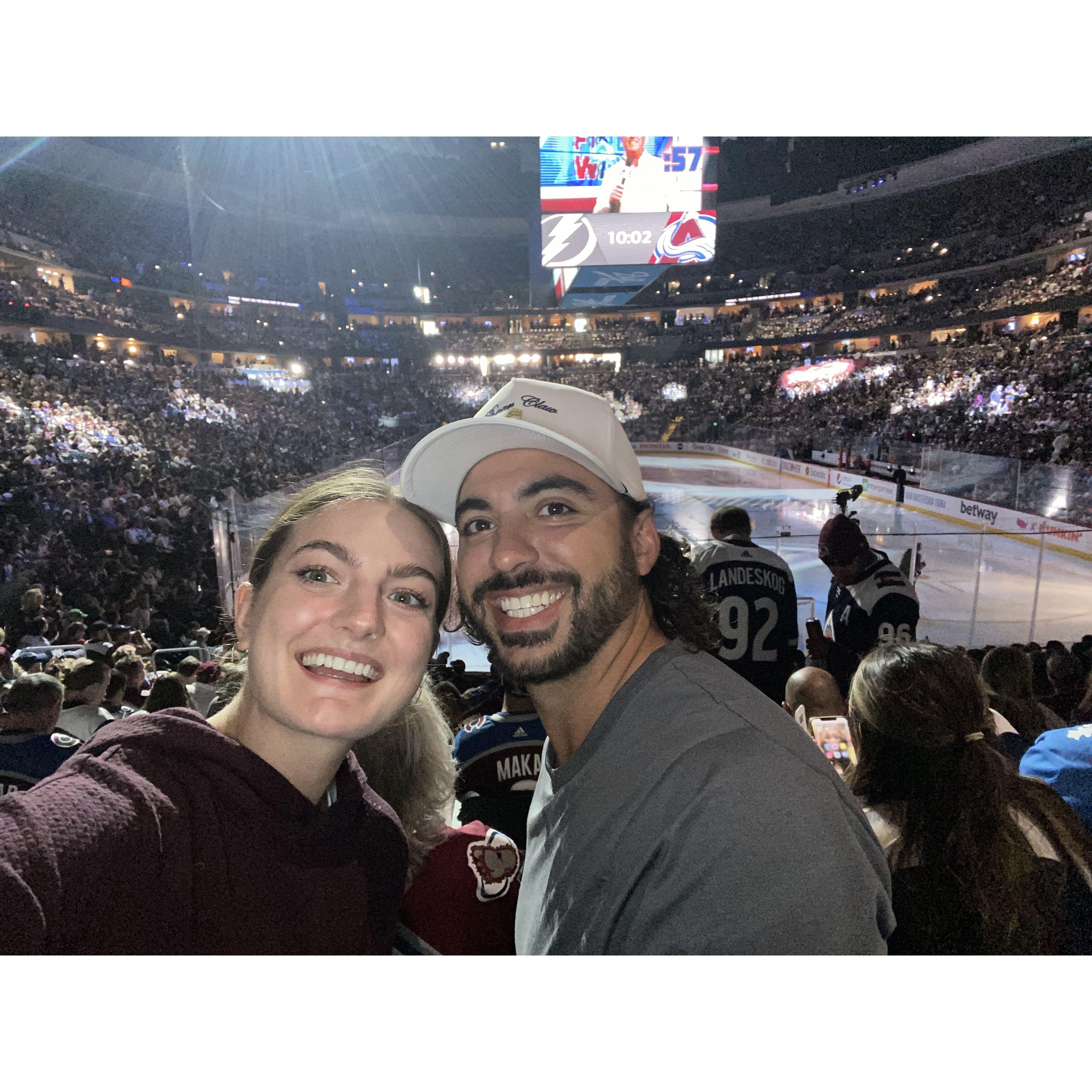 We lived in Denver for a year together just around the corner from Ball Arena. We spent a lot of date nights celebrating the Denver Nuggets and the Avalanche.