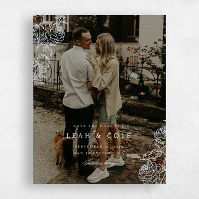 Sweet Blue Wedding Save the Date - Peonia Photo
