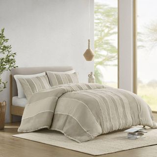 Shay 3-Piece Striped Cotton Duvet Cover Set