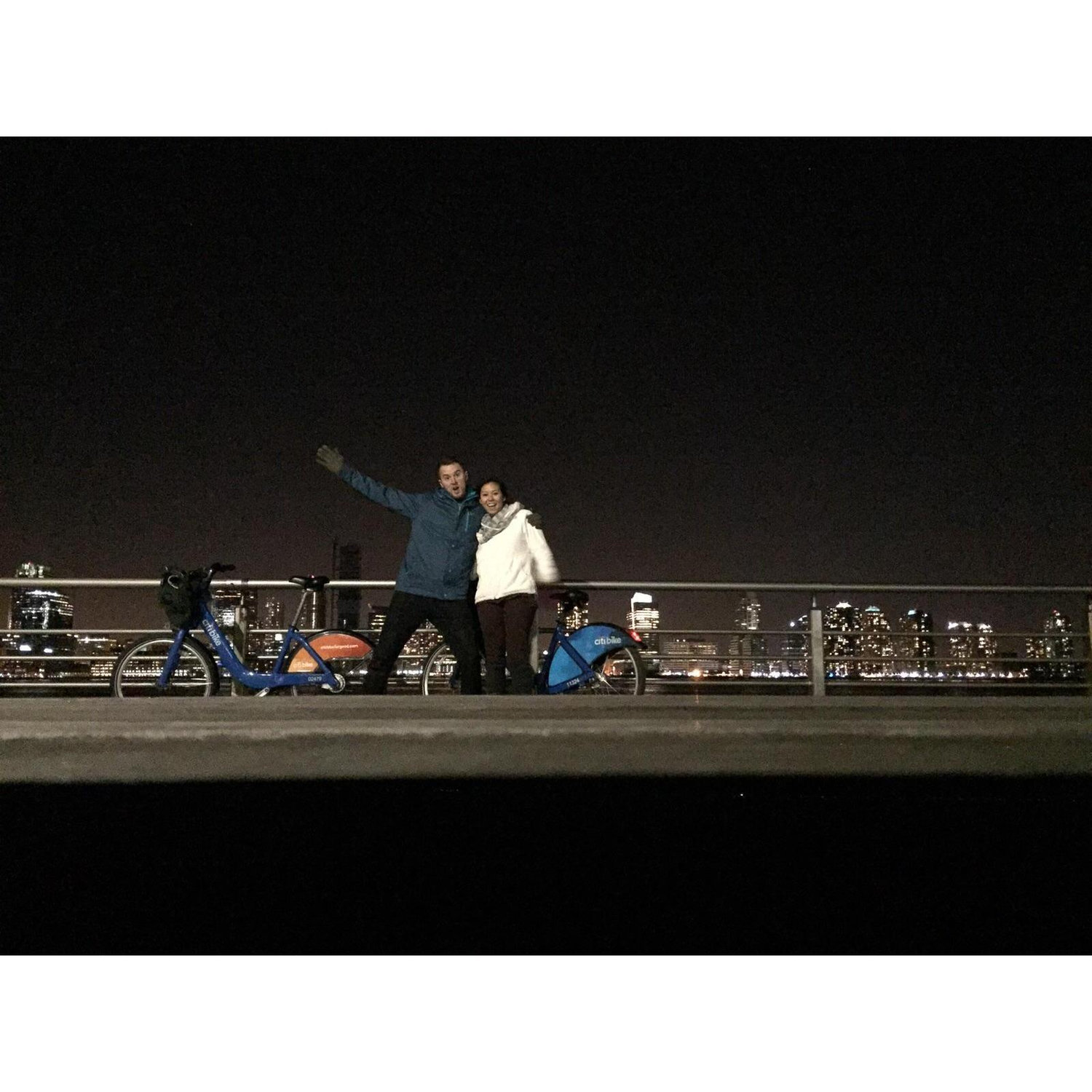 Maretie's first time visiting Frank in NYC. Frank led Maretie on a wild and scenic 9-mile bike ride from Brooklyn to Times Square to see their first Broadway Show, Something Rotten