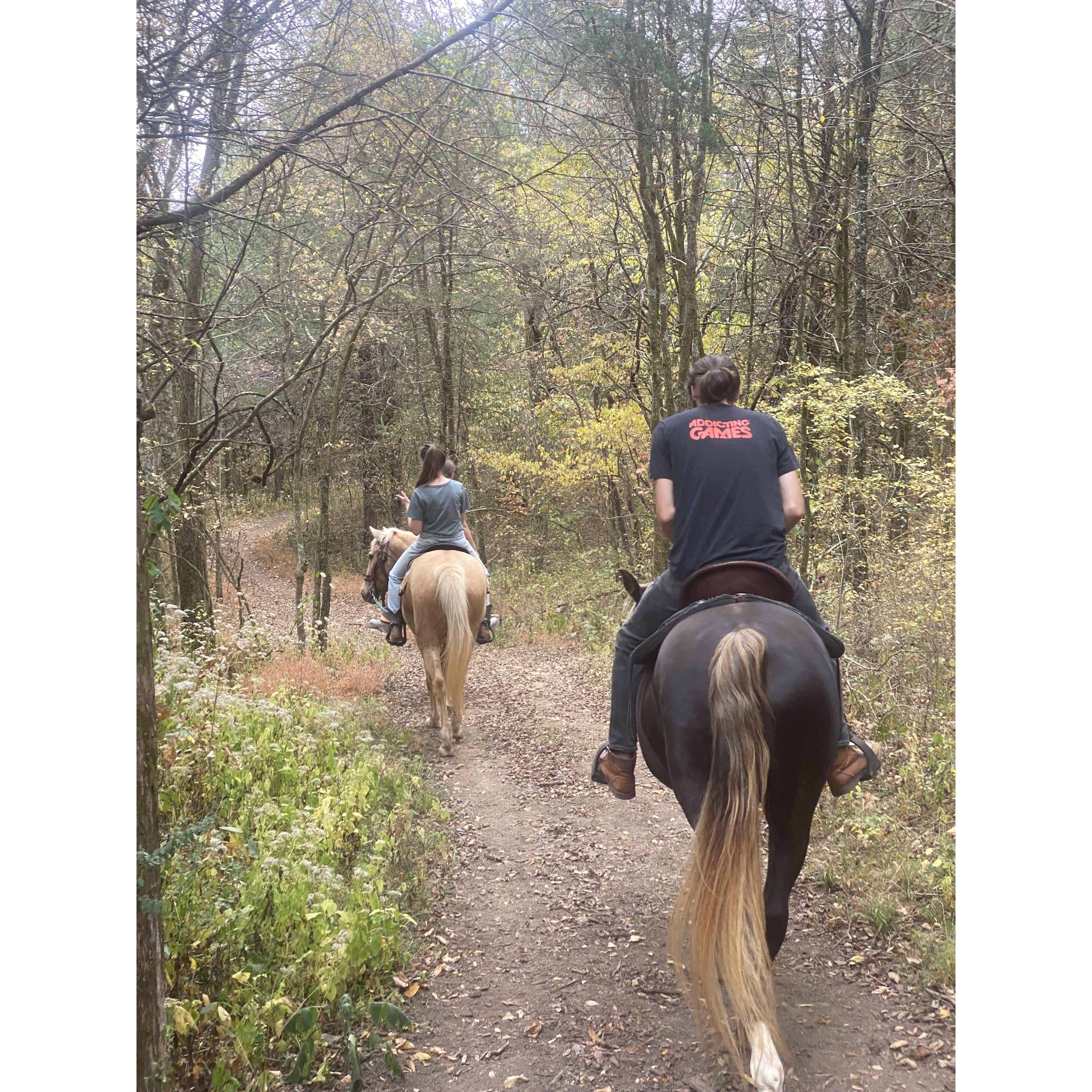 Reed's first horseback ride