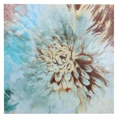 50" Dahlias Acrylic Painting Stretched Canvas Decorative Wall Art - StyleCraft