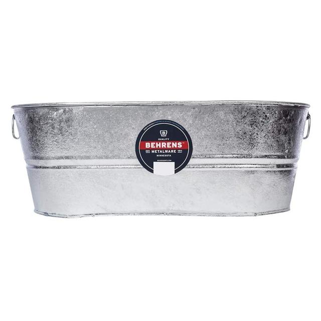 Behrens 2-OV Hot Dipped Galvanized Steel Oval PlanterTub, 10-1/2 Gallon, Silver