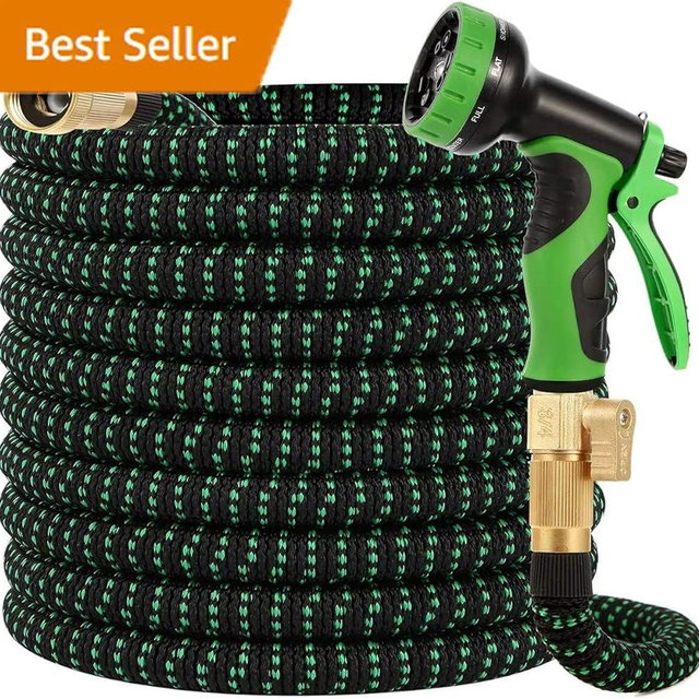 150 ft Expandable Garden Hose - New Upgrated Expanding Water Hoses - Retractable,Flexible,Less Kink & Tangle Car Washing Pipe for Yard, Outdoor