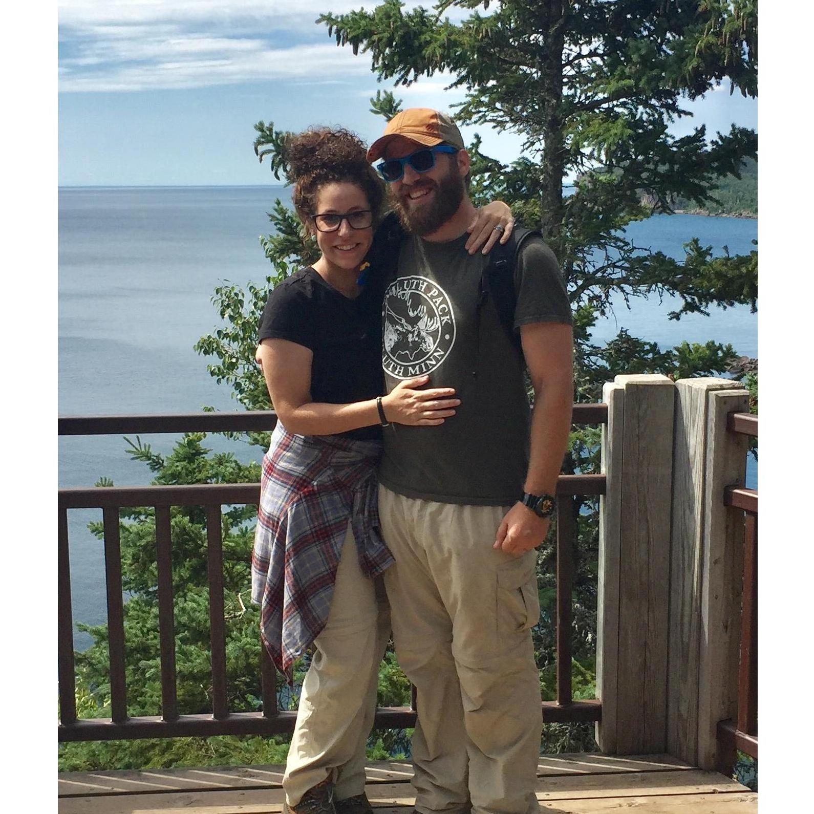 This picture was taken right after Trent proposed (and I said yes!) at Tettegouche State Park.