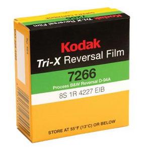 KODAK TRI-X Reversal Film 7266 / 50 ft Super 8 Cartridge, Catalog # 1889575