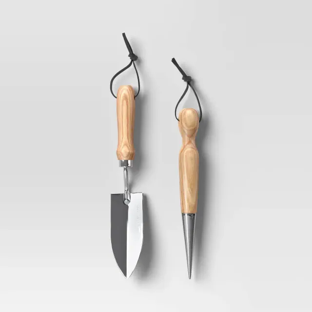 2pc Plant Gardening Tool Set Stainless Steel Finish - Threshold™