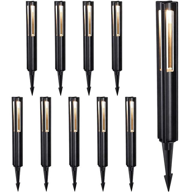LEONLITE 10-Pack Low Voltage Landscape Pathway Light, 3W Walkway Path, Die-Cast Aluminum Housing, IP65 Waterproof, 3000K Warm White, 50,000 Hours Lifespan