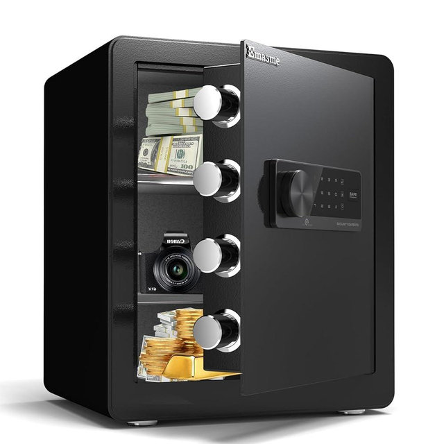 Lock Home Safe Box, 2.0 Cubic Feet Small Safe Box with Electronic Digital Keypad and Removable Shelf, Steel Construction for Money, Document Safe Secure Storage at Home or Office