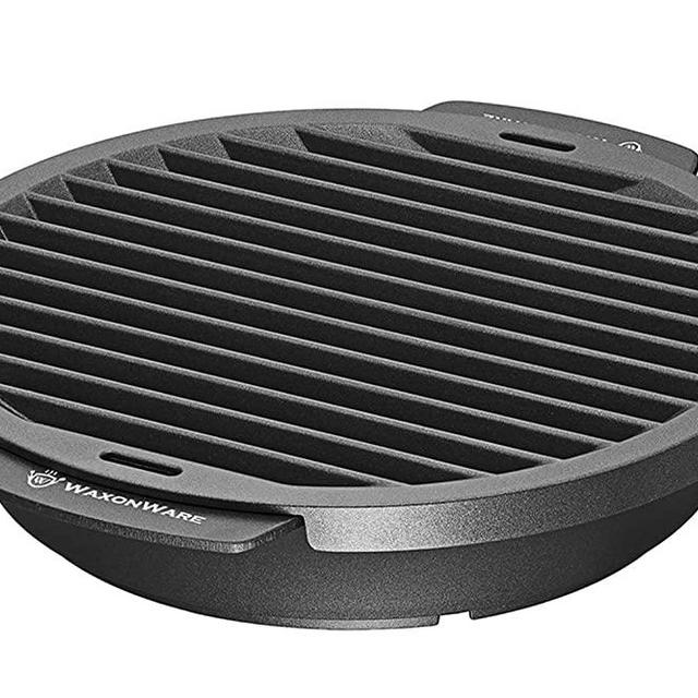 Nonstick Grill Pan For Stove Top - Smokeless BBQ Griddle Grilling Pan For Steak, Fish, Chicken & Vegetables 12 Inches, Black - WaxonWare