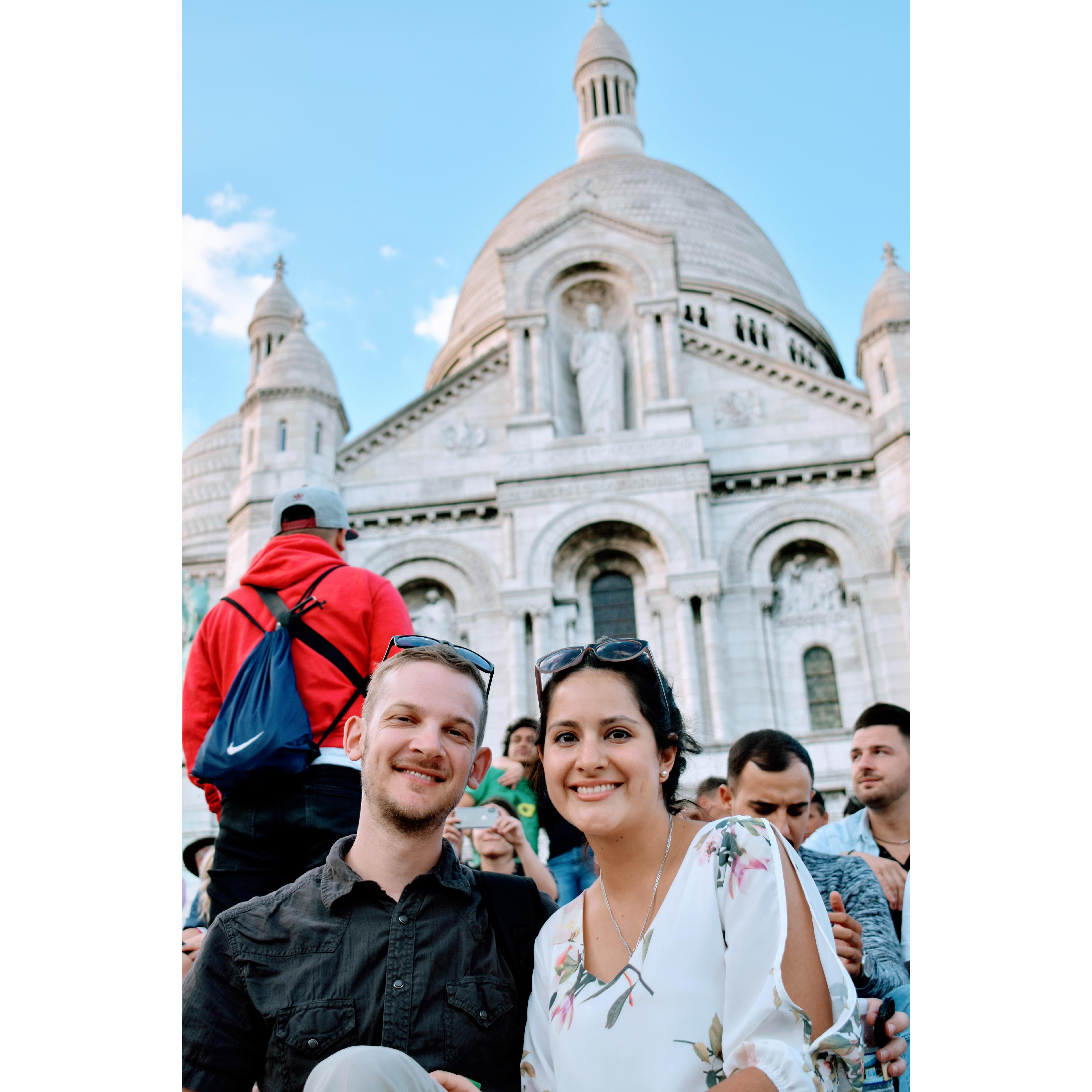 Salut! Juliet and Gabe visit Sacre Cœur Basilica in Paris, 2018
