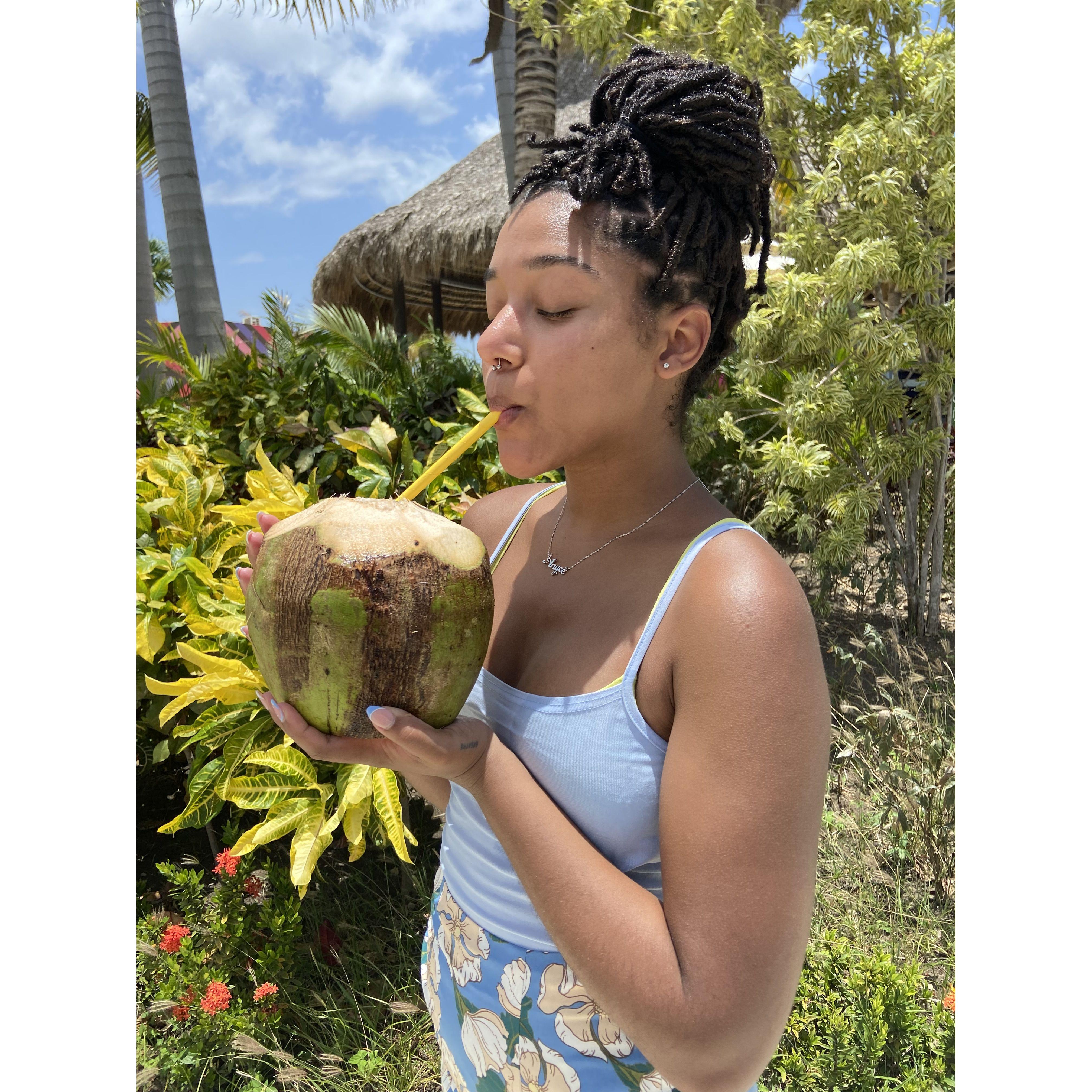 Summer 2023 - 
Drinking pina colada’s form a coconut