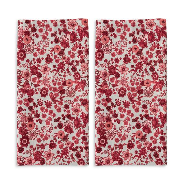 Juliska Field of Flowers Ruby Kitchen Towels, Set of 2