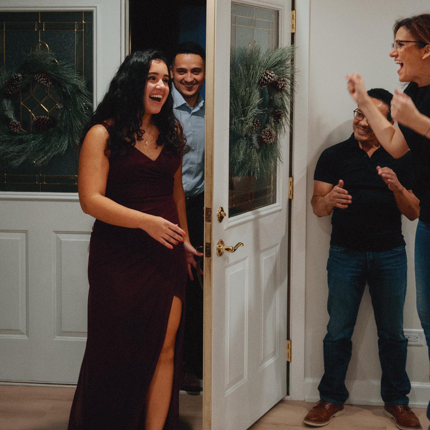 Entering our engagement party!