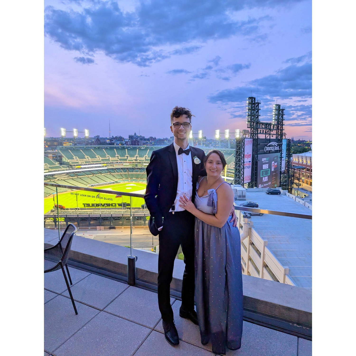 Trying to become members of the Detroit Athletic Club by looking fancy on their roof