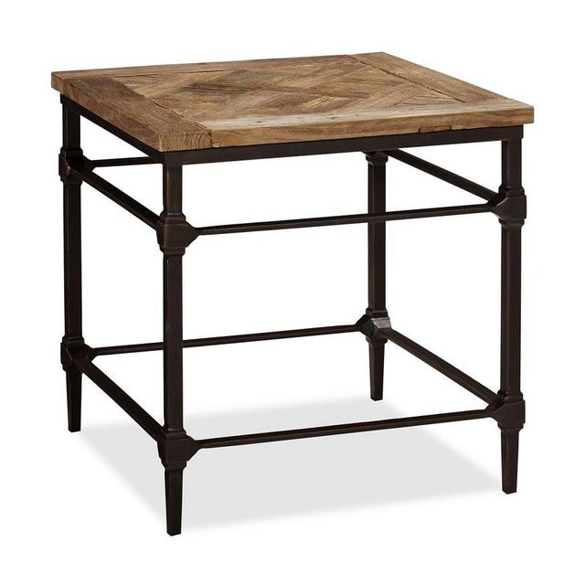Parquet Reclaimed Wood & Metal End Table