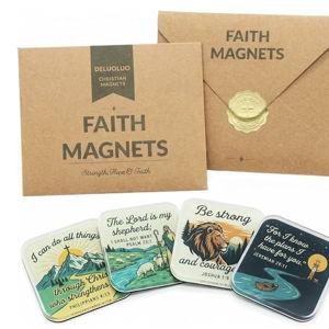 4 Pcs Christian Magnets for Refrigerator - Acrylic Scripture Fridge Magnets with Gift Packaging - Bible Verse Decor, Inspirational Scripture Gifts, Religious Decor for Kitchen Fridge, Locker
