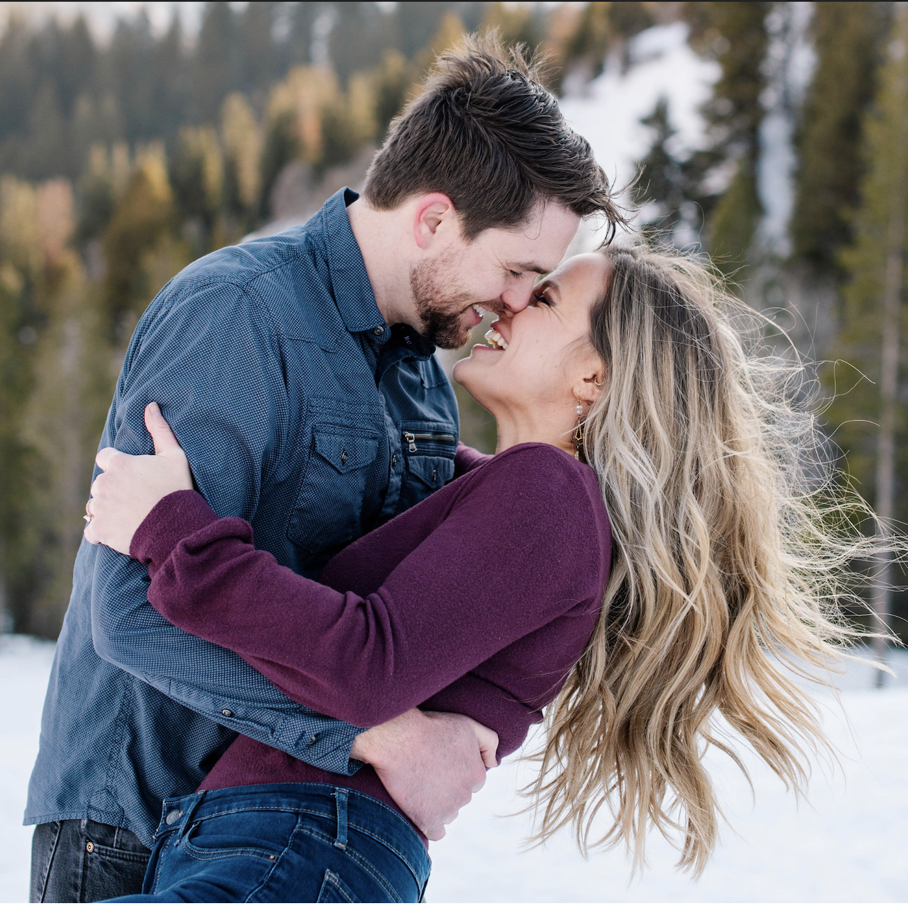 We like to kiss. Obviously. Also, Charlotte's hair looks cool. Ryan is just always handsome.