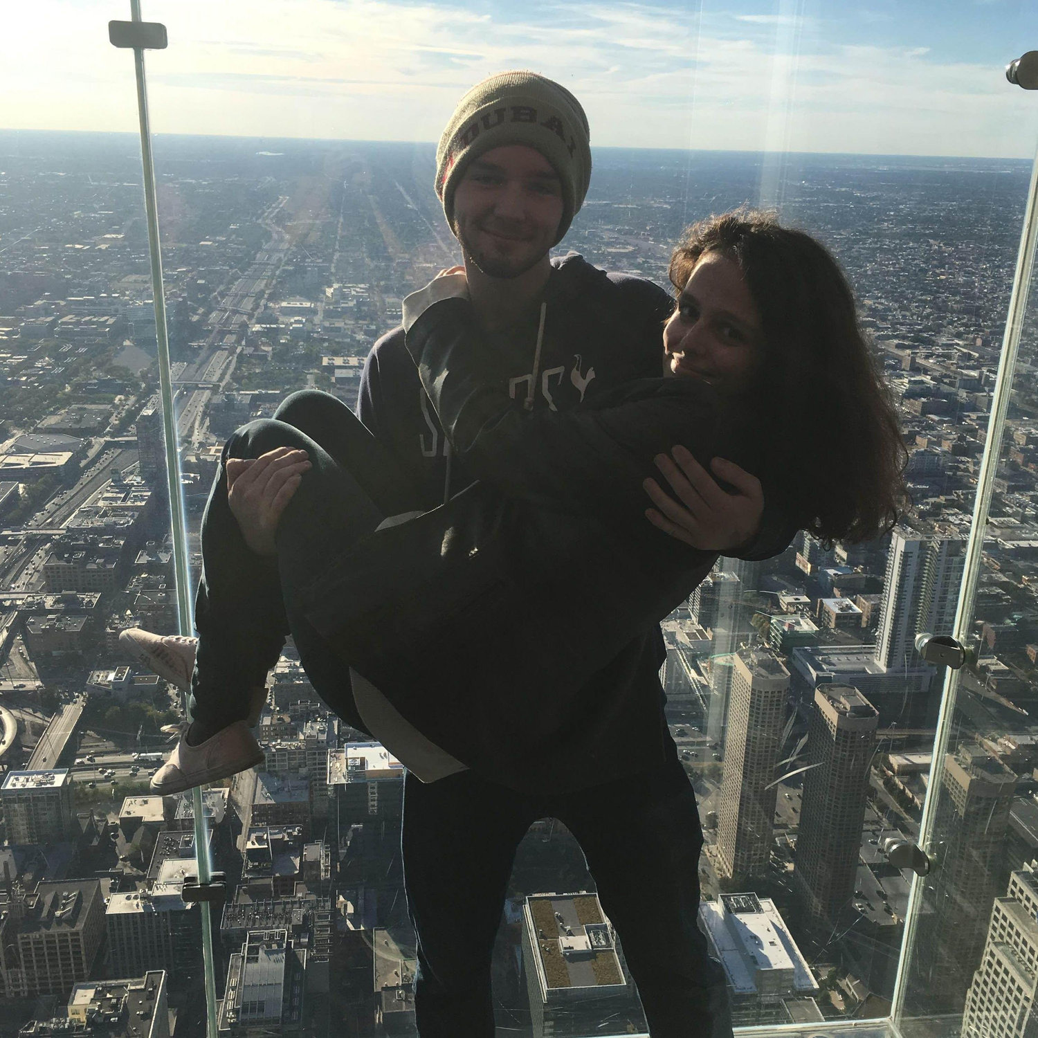 Fenn and Sandra in the skybox in the Sears Tower