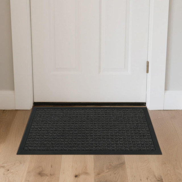 ROVSUN Front Door Mat, Welcome Floor Mats for Indoor Outdoor Entrance 29.5×17.7 inch, Gray