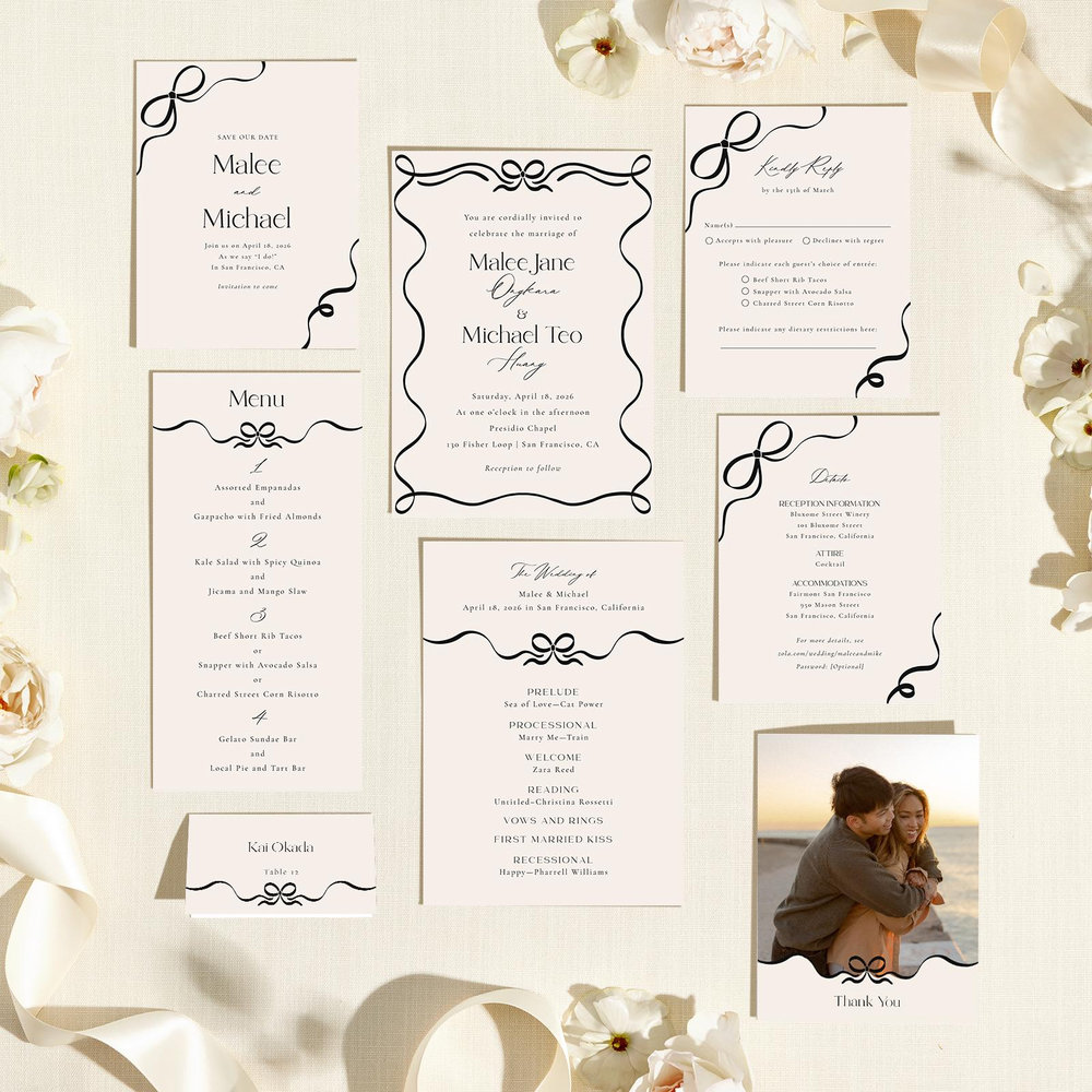 Alba Portrait | Linen | Zola Save The Dates