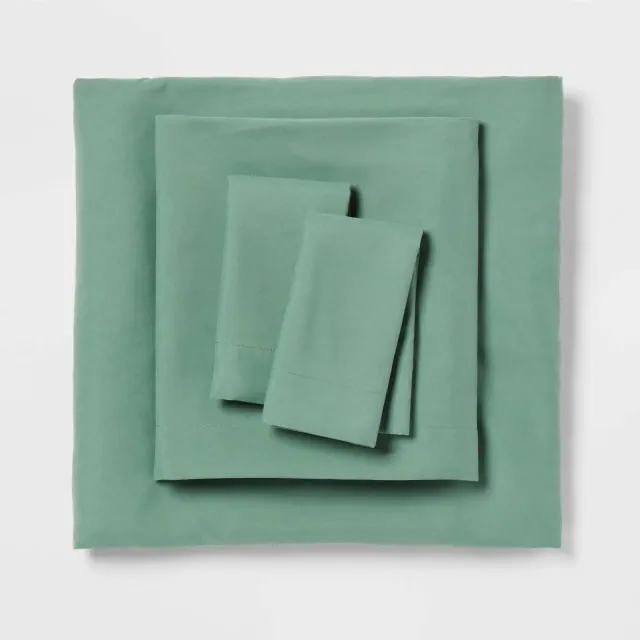 Queen Microfiber Sheet Set Sage Green - Room Essentials™