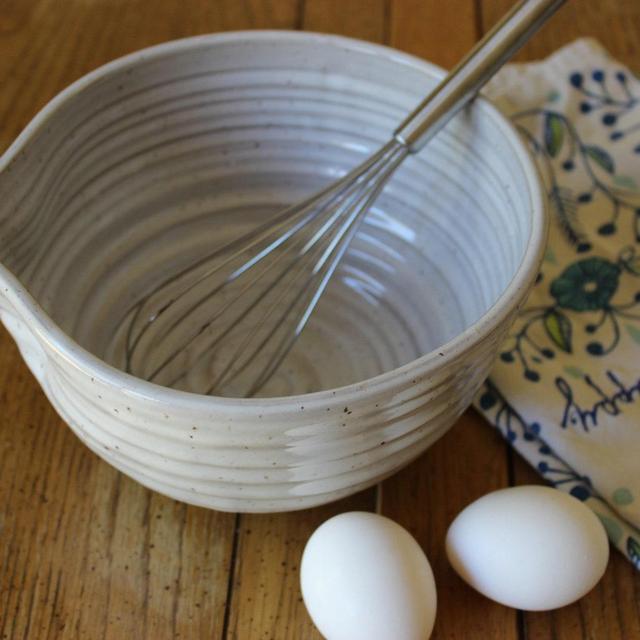 Hand Thrown Speckled Brownstone Batter Bowl: Rustic Kitchen Prep