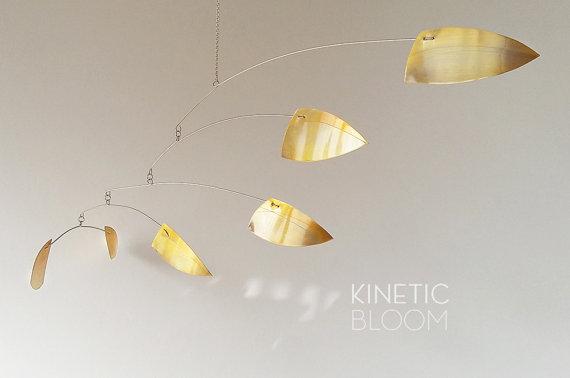 midcentury brass mobile, calder
