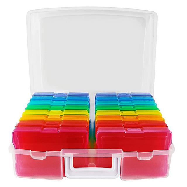 Novelinks Photo Case 4" x 6" Photo Box Storage - 16 Inner Photo Keeper Photo Organizer Cases Photos Storage Containers Box for Photos (Multi-Colored)