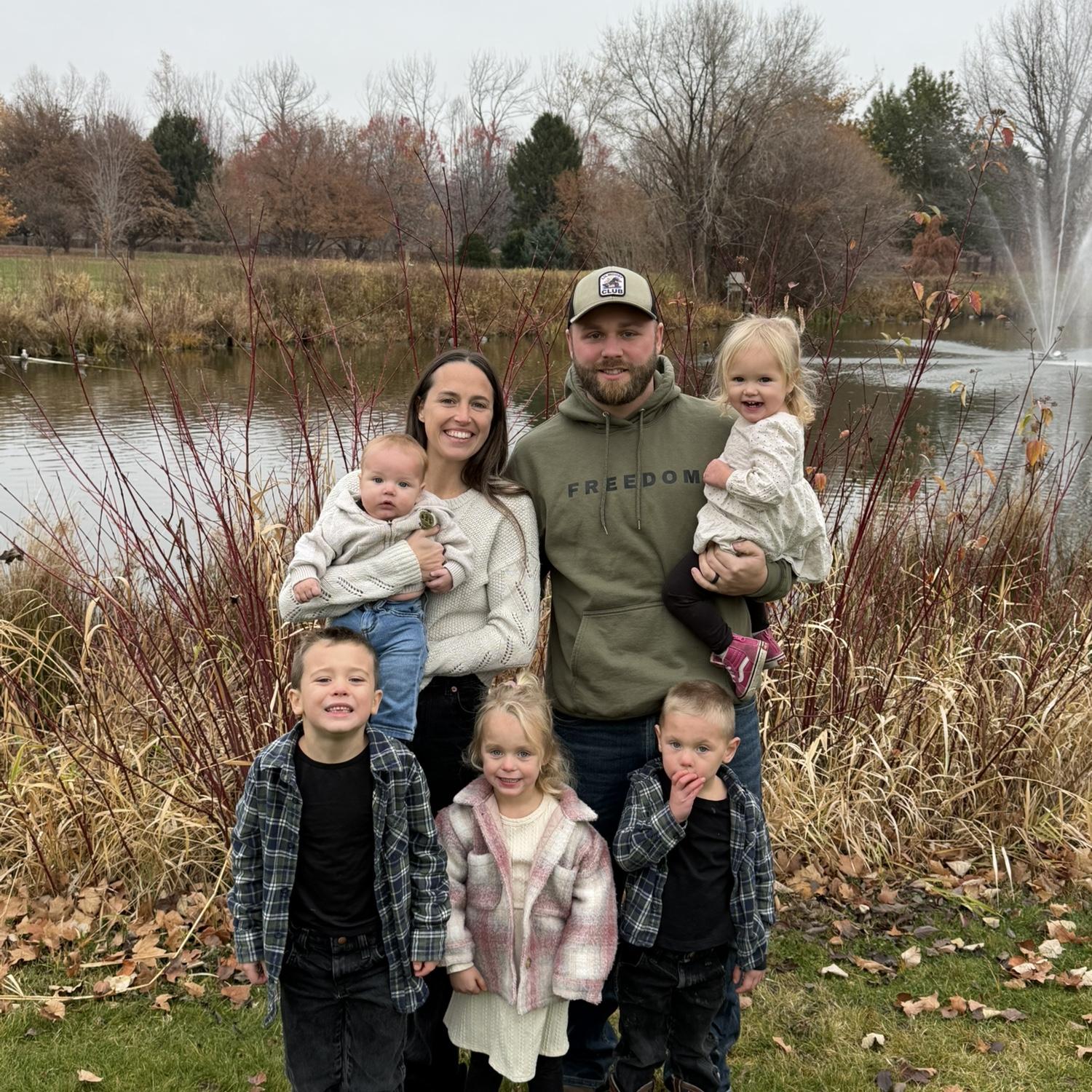 Our first photo as a family of 7 in November of 2025