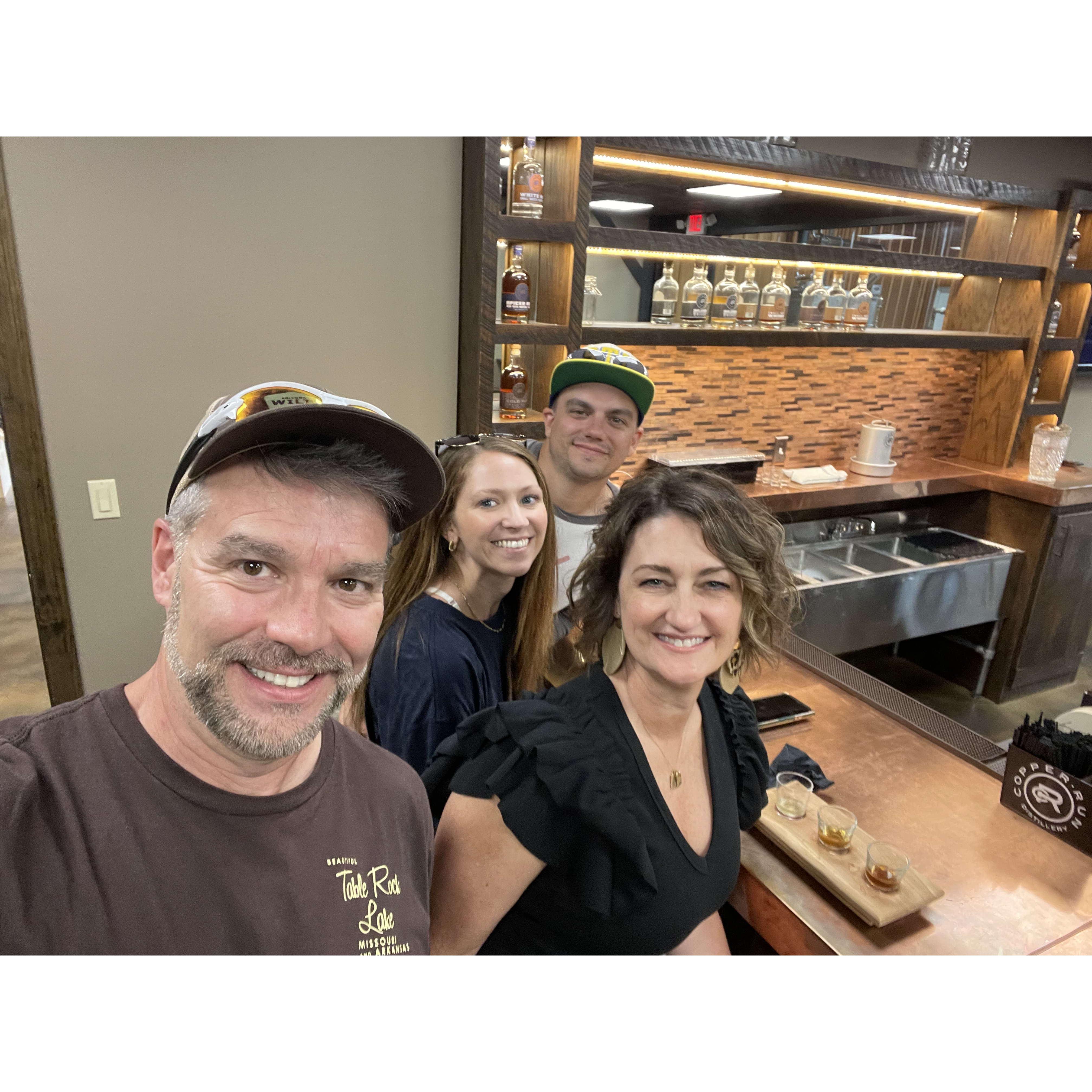 13. Surprise! We got a free tour and tasting at CopperRun Whiskey Distillery in Missouri. A great time with the new family.