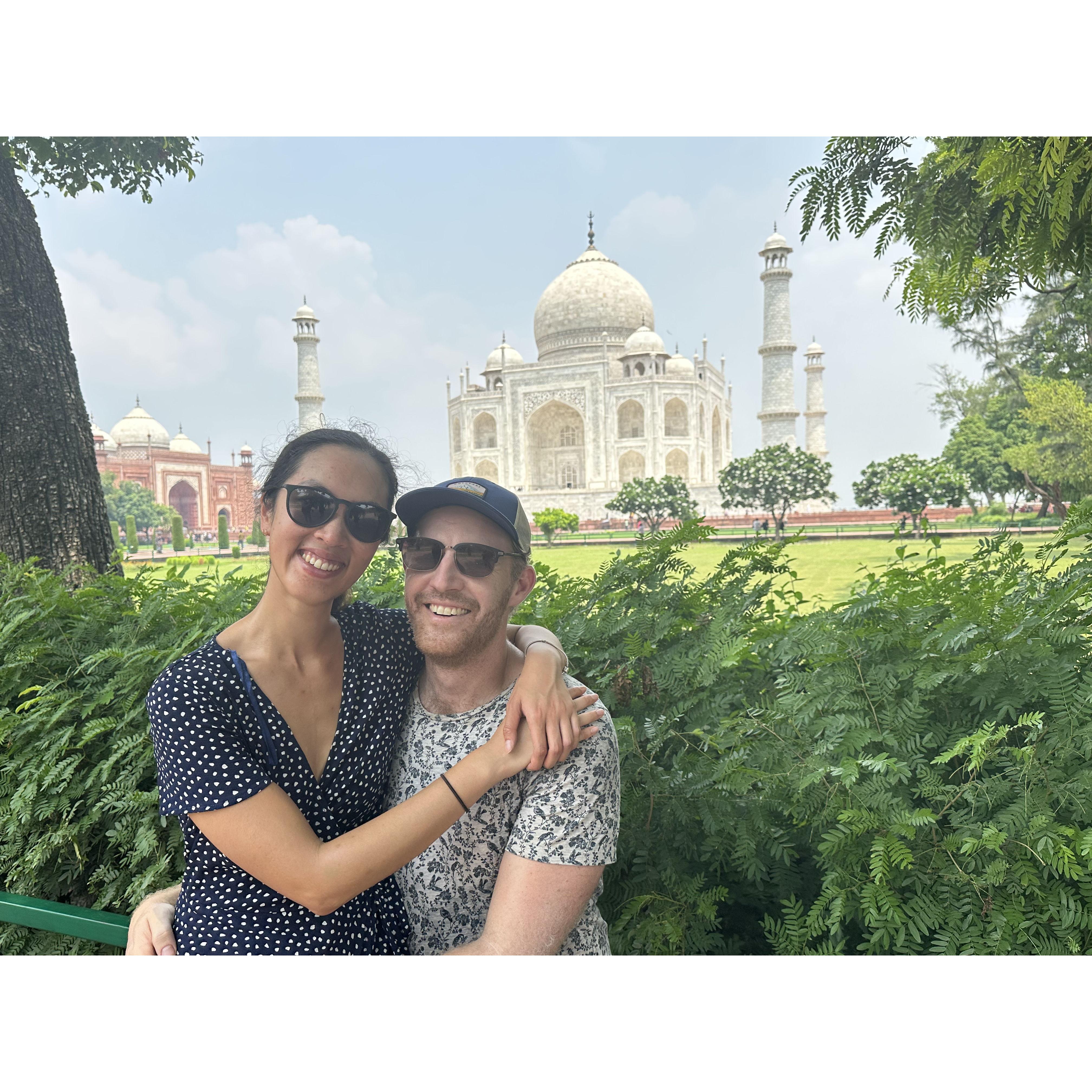 Being forced into a photo shoot at the Taj Mahal