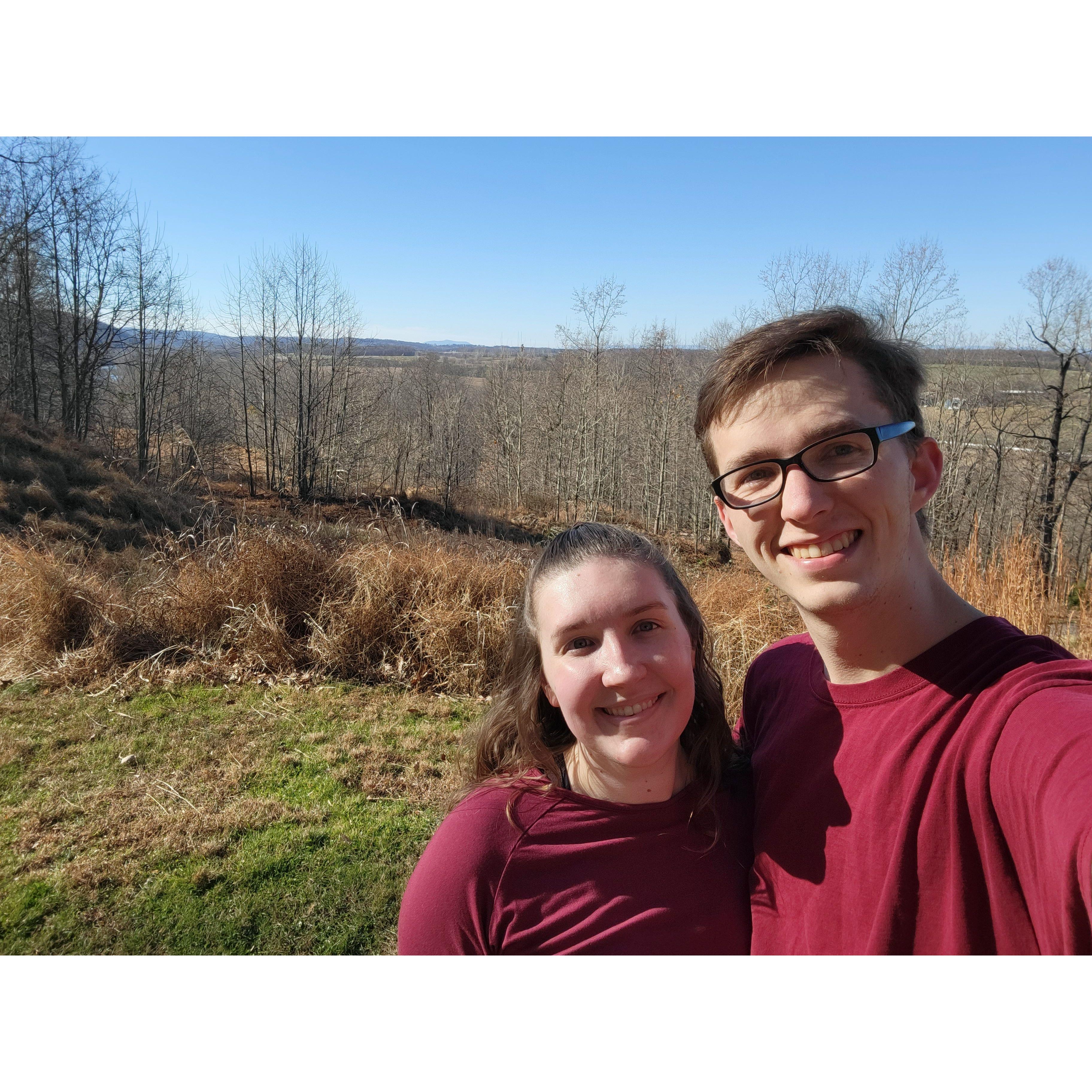 Another selfie from one of our many hikes together
