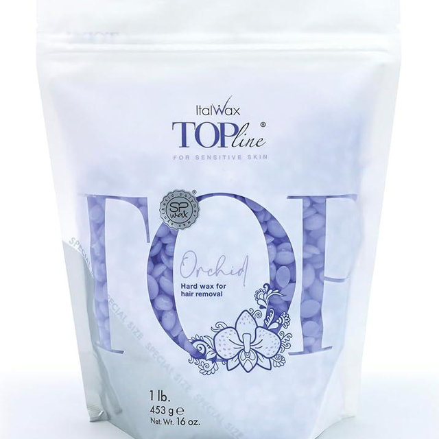 Italwax Top Line Orchid Hard Wax Beads 1 lb (450 g) – Transparent Fast-Setting Jelly Wax with Floral Fragrance for Bikini & Underarms, Strong Grip, Professional Use – Made in Italy