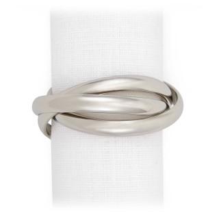PLATINUM 3-RING NAPKIN RINGS, SET OF 4