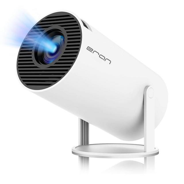 HY300 PRO Mini Portable Projector, Support 4K 1080P with Dual-Band WIFI6 5G Wireless 5.0 Bluetooth Android 11,160 ANSI,180° Rotatable, Auto Keystone Correction, 35"-130" Screen Video Projector