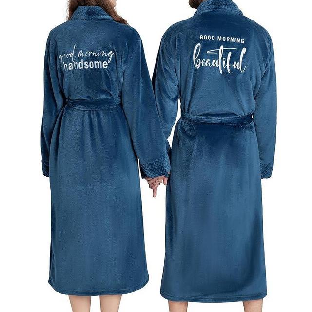 AW BRIDAL 2Pcs His and Hers Robes Plush Kimono Robes for Women/Men, Anniversary Wedding Engagement Gifts for Couples