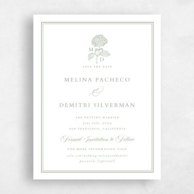 Sage, Green Wedding Save the Date - Newport Portrait Letterpress