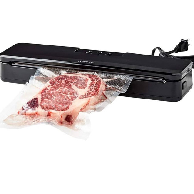 Anova Culinary Vacuum Sealer, Slim & Compact, Includes 10 Pre-Cut Bags (BPA-Free), Wet & Dry Dual Food Vacuum Sealer Machine for Sous Vide and Long-Term Storage, 2-Year Warranty