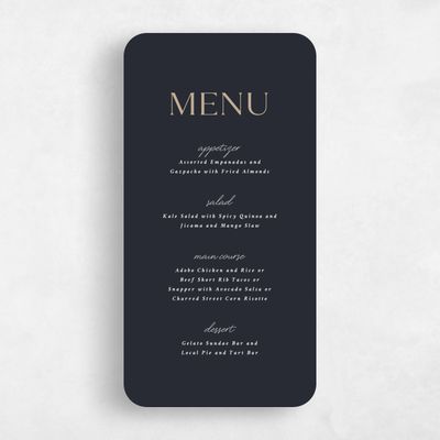 Black Rounded Wedding Menu - Hippley