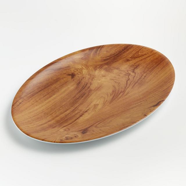 Wood Grain Melamine Oval Platter