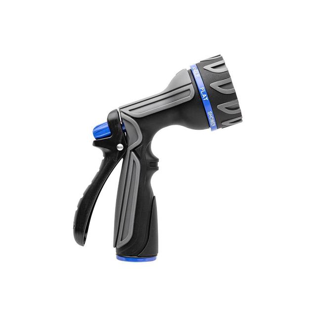 Orbit Q Series 8-Pattern Metal Rear Trigger Hose Nozzle Gray/Blue/Black
