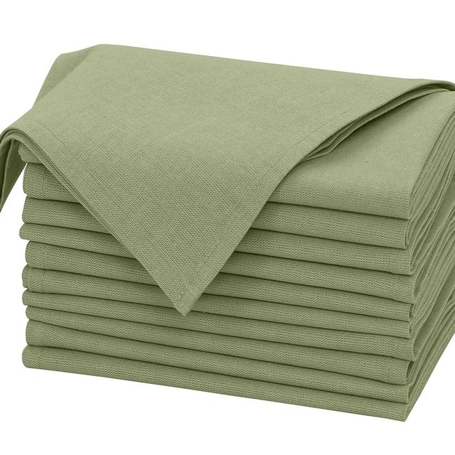 Ruvanti Linen Napkins Set of 12, 18x18 Cloth Napkins, Cotton Linen Blend Napkins Cloth Washable, Soft, Reusable Dinner Napkins for Wedding, Parties, Christmas, Thanksgiving, Everyday Use-MartiniOlive