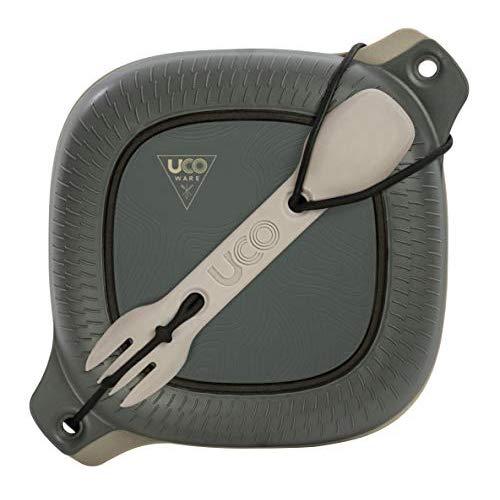 UCO 4-Piece Camping Mess Kit with Bowl, Plate and 3-in-1 Spork Utensil Set