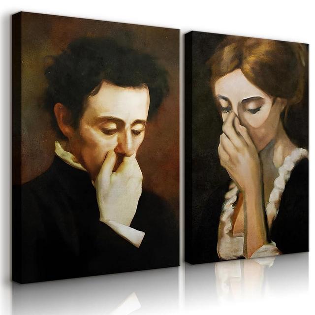 BJVJKSU Funny Bathroom Canvas Wall Art Vintage mid century Style Prints Wall Decor Black and White Humor Classical Toilet Bad Smell Pictures Poster Amusing Lady Man Painting Gift(8x10in)